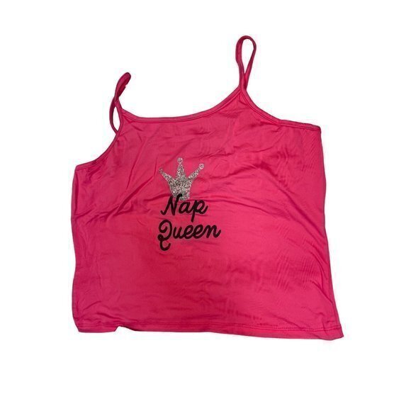 Spoiled Angel Sleepy Nap Queen Cropped Cami Ruffle Trim PJ Short Set Pink Large - Picture 6 of 8